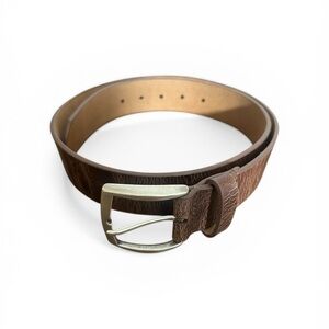 W. Kleinberg Brown Leather Belt with Silver-Tone Buckle Made in USA